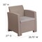 Merrick Lane Malmok Outdoor Furniture Resin Chair Faux Rattan Wicker Pattern Patio Chair With All-Weather Cushion